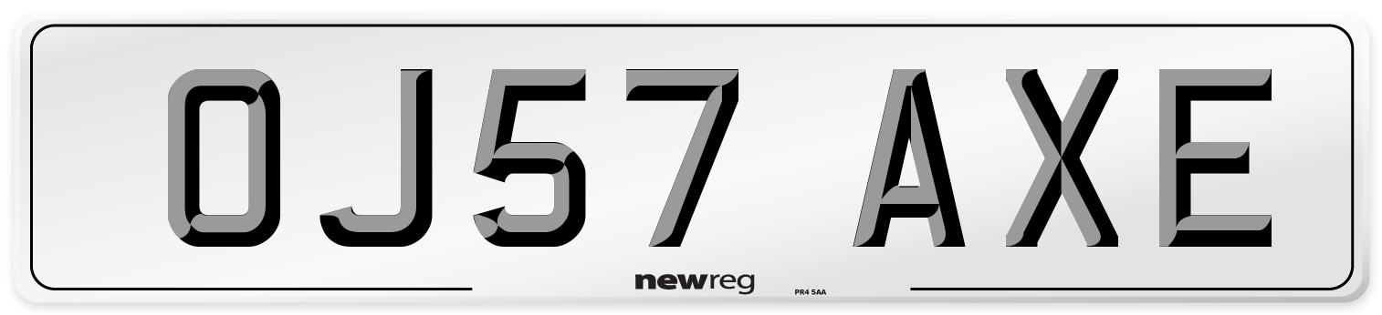 OJ57 AXE Number Plate from New Reg